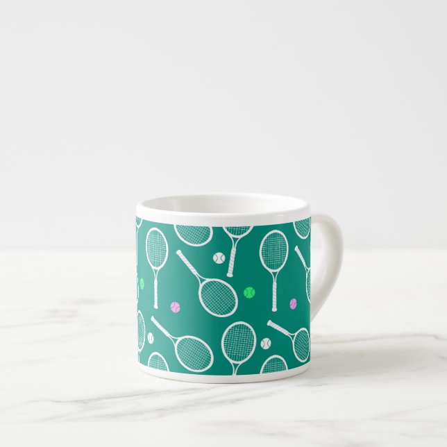 Tasse Expresso Motif de raquette de tennis (Devant droit)