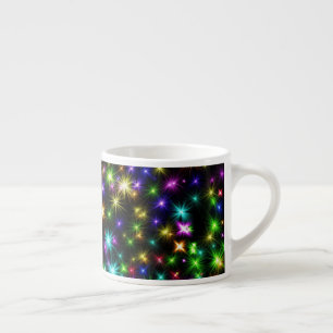 Tasse Expresso Motif de rayons d'étoile de Noël multicolore