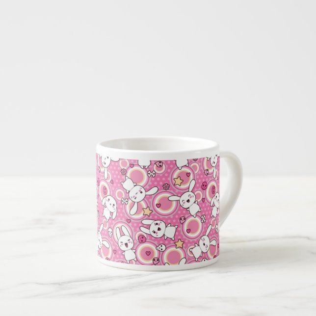Tasse Expresso motif de rose de kawaii (Devant droit)
