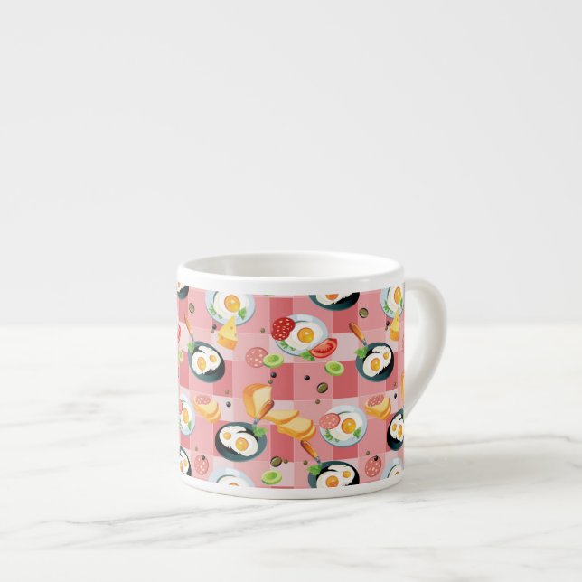 Tasse Expresso Motif de tomate et d'oeufs au plat (Devant droit)