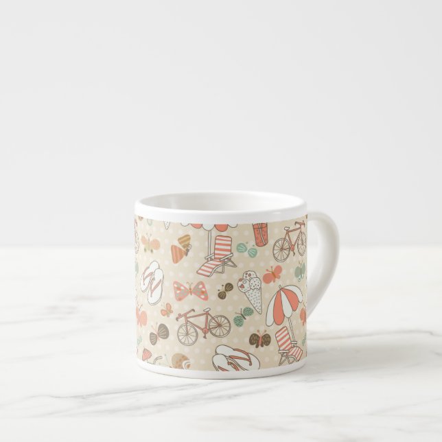Tasse Expresso Motif de vacances d'été (Devant droit)