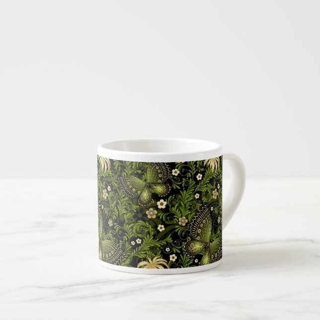 Tasse Expresso Motif de Vert-or de ressort (Devant droit)
