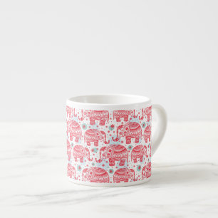 Tasse Expresso Motif d'éléphant rouge