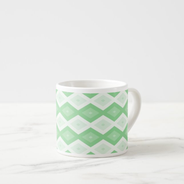 Tasse Expresso Motif diamant vert pomme (Devant droit)