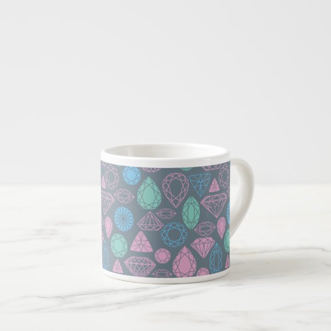 Tasse Expresso Motif d'icône de pierre gemme (Devant droit)