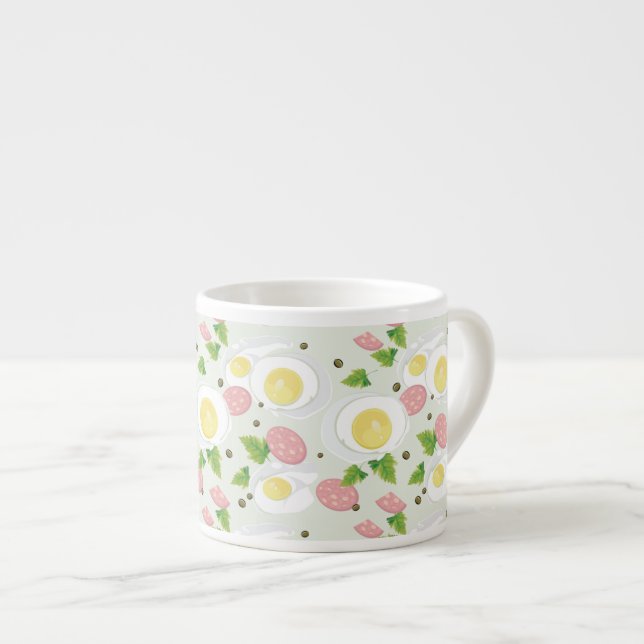 Tasse Expresso Motif d'oeufs et de saucisse (Devant droit)