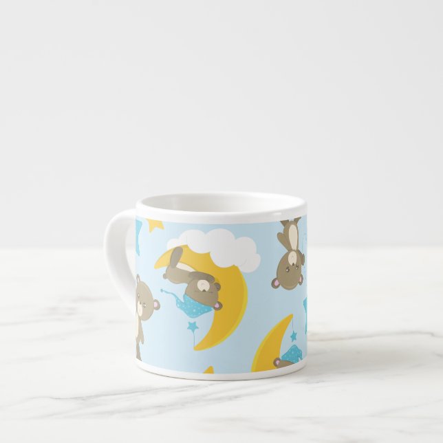 Tasse Expresso Motif D'Ours, Mignonnes Ours, Nounours, Étoiles (Devant gauche)