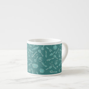 Tasse Expresso Motif d'ustensiles de cuisine