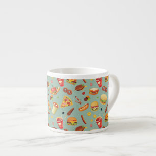 Tasse Expresso Motif élégant d'aliments de préparation rapide