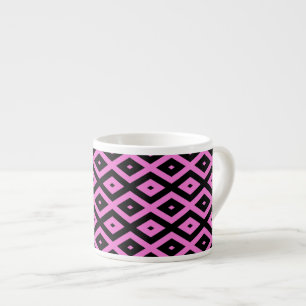 Tasse Expresso Motif en diamant rose et noir
