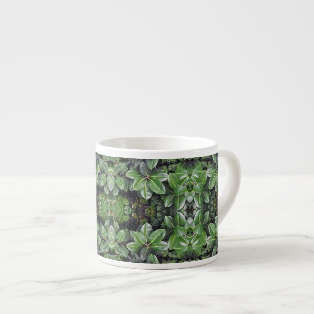 Tasse Expresso Motif en feuilles de caoutchouc (Devant droit)