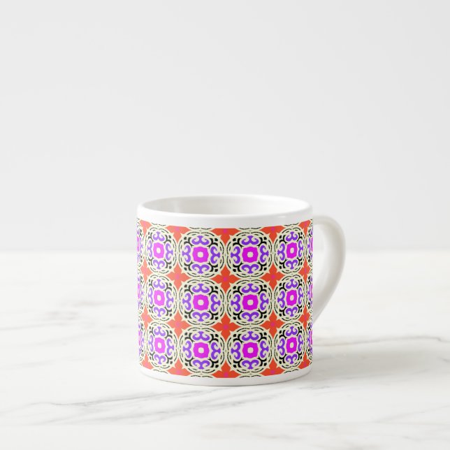 Tasse Expresso Motif ethnique avec des motifs marocains (Devant droit)