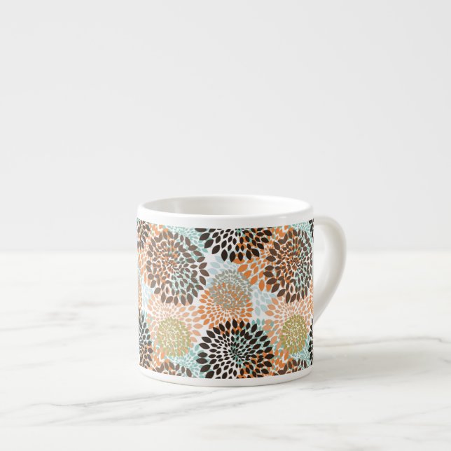 Tasse Expresso Motif floral 7 (Devant droit)