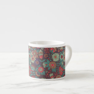 Tasse Expresso Motif floral coloré dans le style de bande