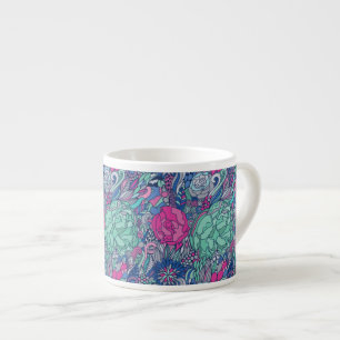 Tasse Expresso Motif floral coloré de griffonnage