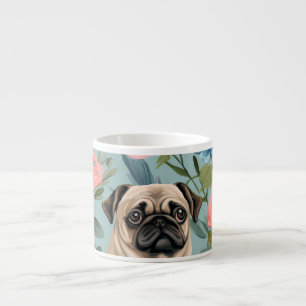 Tasse Expresso Motif floral vintage de carlin mignon botanique de