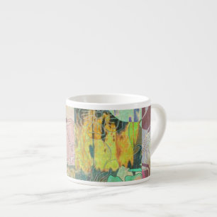 Tasse Expresso Motif grunge floral d'art