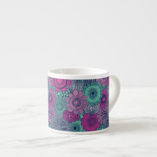 Tasse Expresso Motif lumineux élégant des fleurs magnifiques