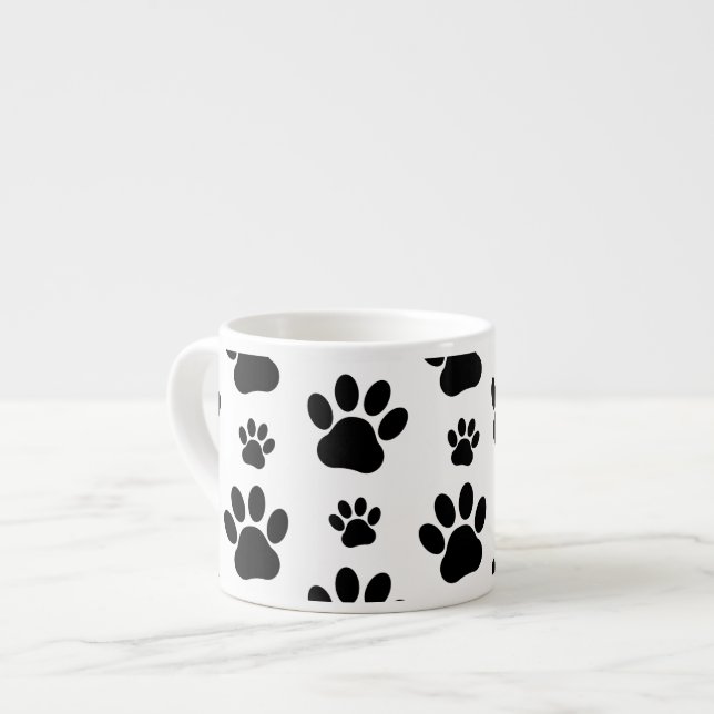 Tasse Expresso Motif mâle, pattes de chien, Empreintes de pattes, (Devant gauche)