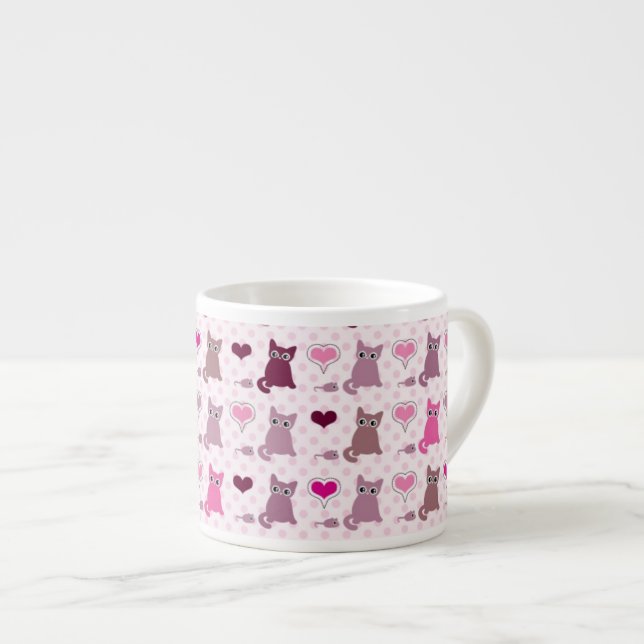 Tasse Expresso Motif mignon de filles de chaton (Devant droit)