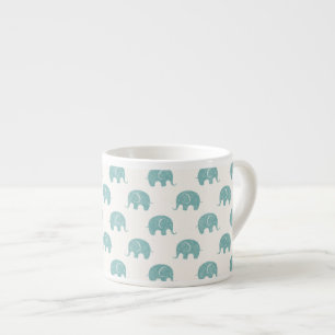 Tasse Expresso Motif mignon turquoise d'éléphant