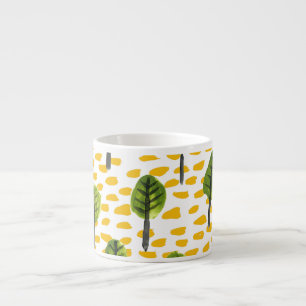 Tasse Expresso Motif Naïve Green Black Tree