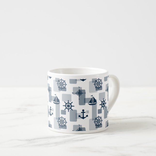 Tasse Expresso Motif nautique (Devant droit)