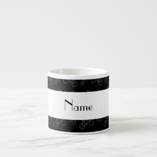Tasse Expresso Motif noir nommé personnalisé de bicyclette