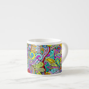 Tasse Expresso Motif Peint À La Main Et Numériquement Art 6