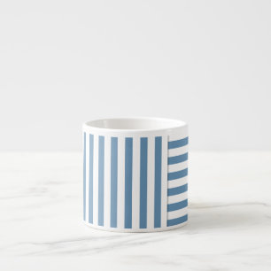 Tasse Expresso motif rayure bleu blanc