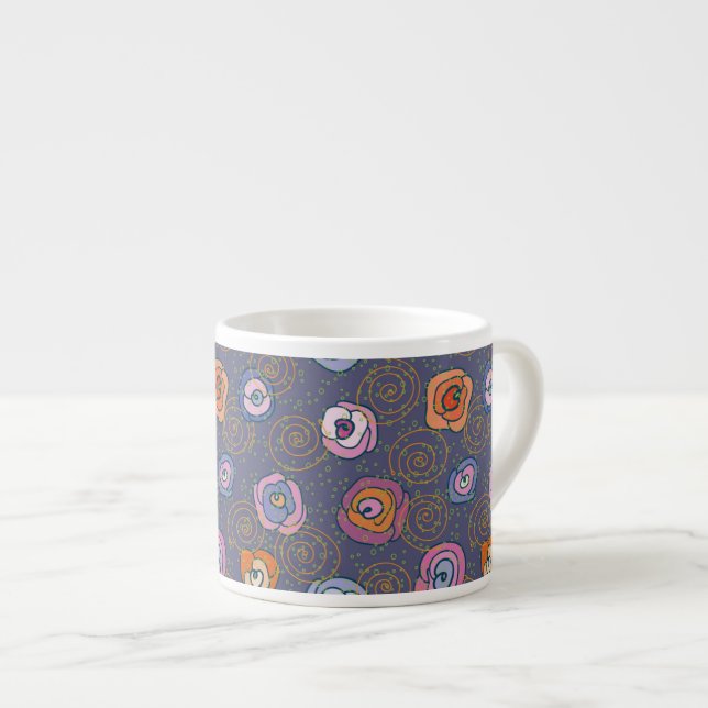 Tasse Expresso Motif rose de champ de résumé (Devant droit)