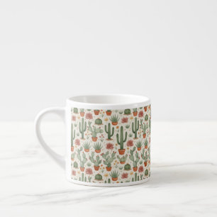Tasse Expresso Motif sans couture de cactus de désert succulent