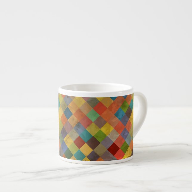 Tasse Expresso Motif vintage. Géométrique (Devant droit)