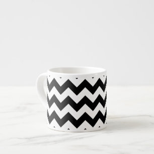 Tasse Expresso Motif Zigzag noir et blanc, Motif Chevron