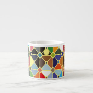 Tasse Expresso Motifs géométriques multicolores aux formes octo