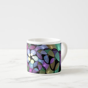 Tasse Expresso Mouvements colorés Abstrait Trippy Fractal Art