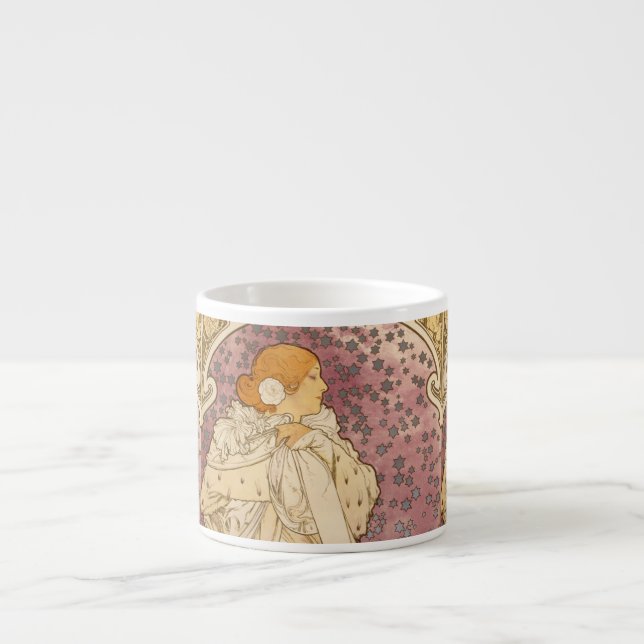 Tasse Expresso Mucha Art nouveau femme beauté (Devant)