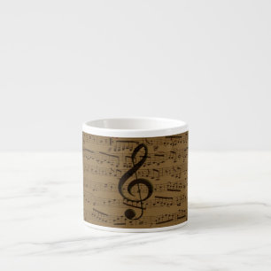 Tasse Expresso Musical Treble Clef Sheet Musique Classique