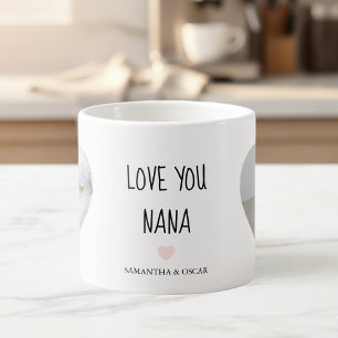 Tasse Expresso Nana personnalisée avec photos   Je t'aime Nana  