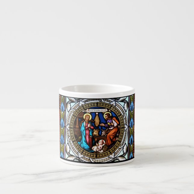 Tasse Expresso Nativité de fenêtre de chapelle de Mehrerau Colleg (Devant)