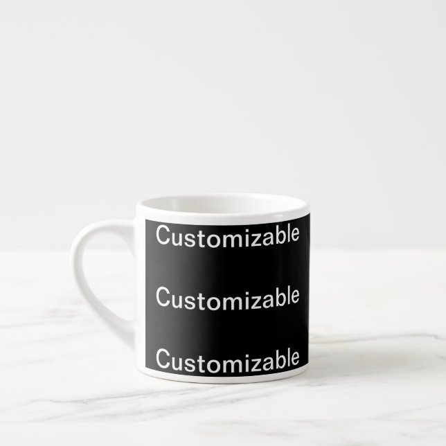 Tasse Expresso Noir PERSONNALISABLE (Gauche)