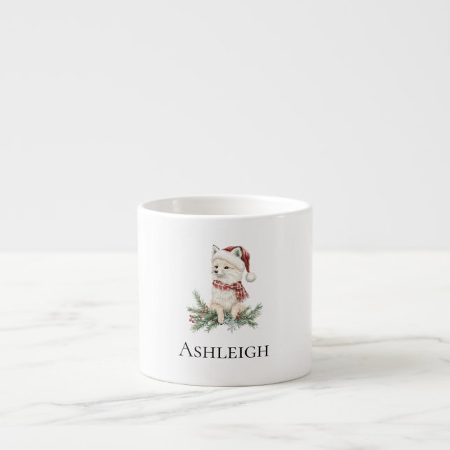 Tasse Expresso Nom Fox Noël (Devant)