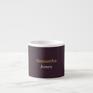 Tasse Expresso Nom personnalisé moderne minimaliste bordeaux