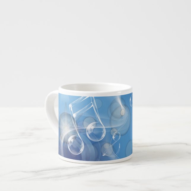 Tasse Expresso Notes musicales en verre d'Imaginaire (Devant gauche)
