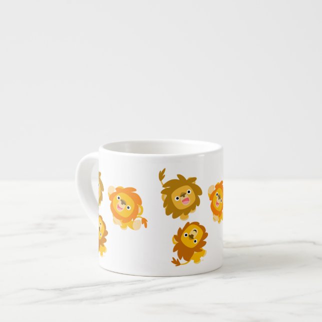 Tasse Expresso "Nous sommes ici ! !" Joli caricature Lions Espres (Devant gauche)