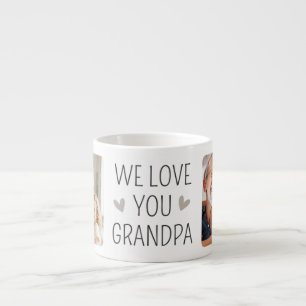 Tasse Expresso Nous vous aimons grand-père photo minimaliste noir