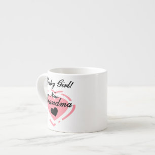 Tasse Expresso Nouvelle mamie Bébé Fille Coeur Rose Cadeaux