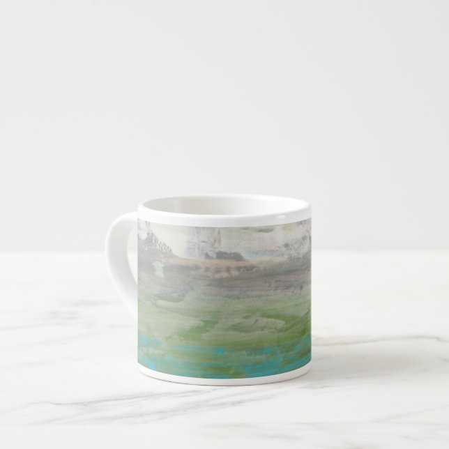 Tasse Expresso Nuages Blancs Surplombant Un Beau Paysage (Devant gauche)