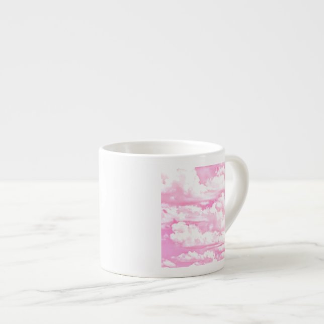 Tasse Expresso Nuages heureux de fête de rose en pastel (Devant droit)