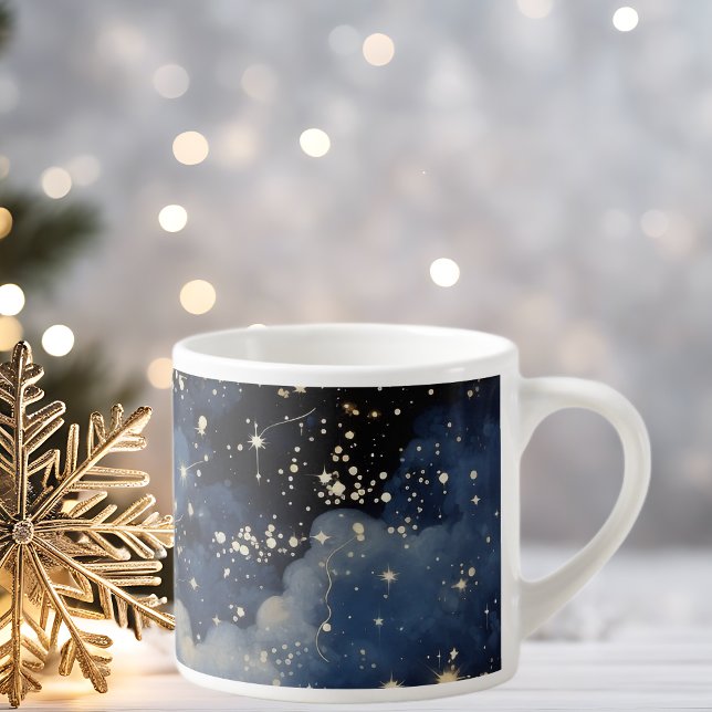 Tasse Expresso Nuit sainte et étoilée de Noël (Créateur téléchargé)